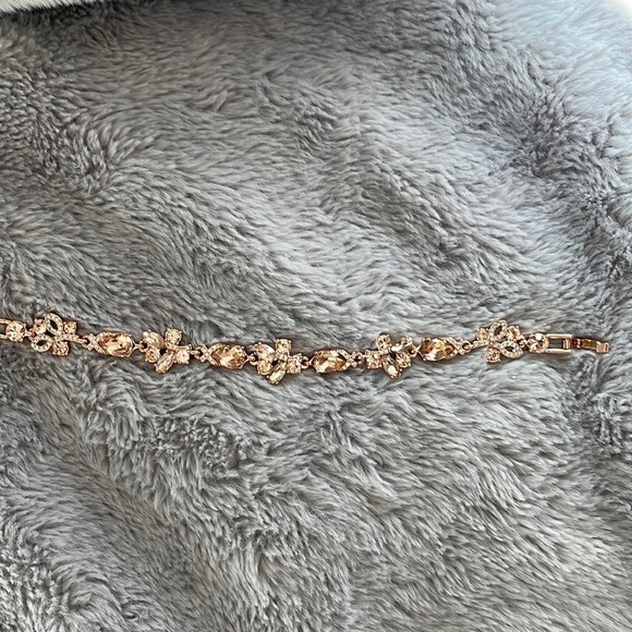 NEW Givenchy Rose Gold Tone Floral Crystal Bracelet - Picture 2 of 5